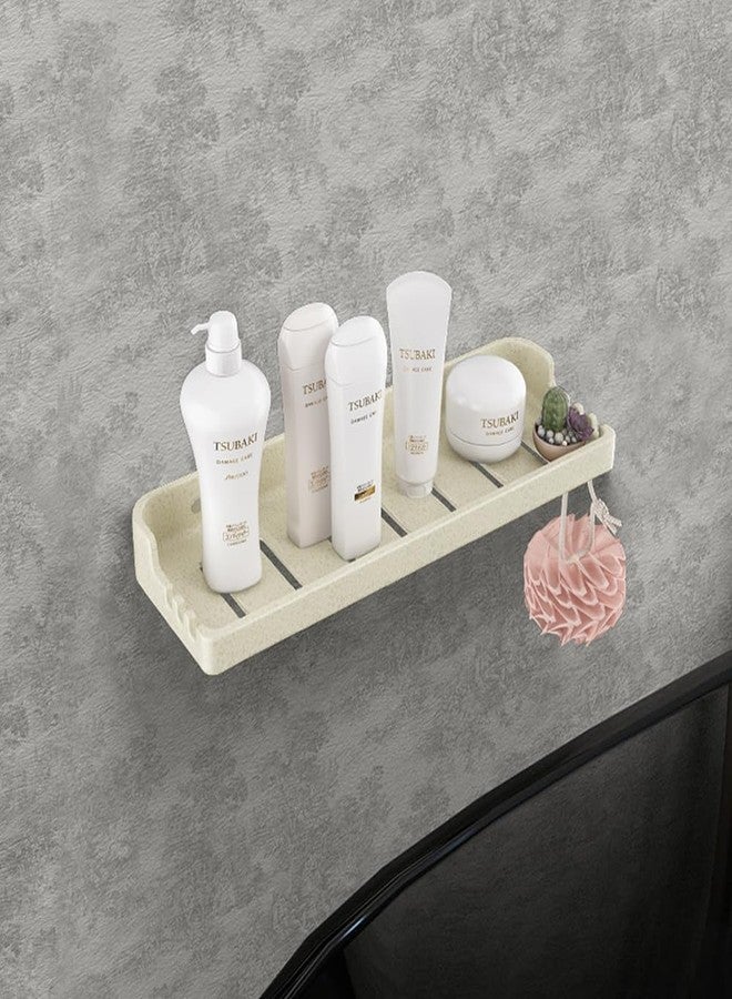 MASTER BATH QM129 UF Shower Rack Bathroom Accessories, White Ceramic Shower Rack Bathroom Shelves Accessories Premium Shower Shelf Bathroom Organiser (Marble) - Image 1